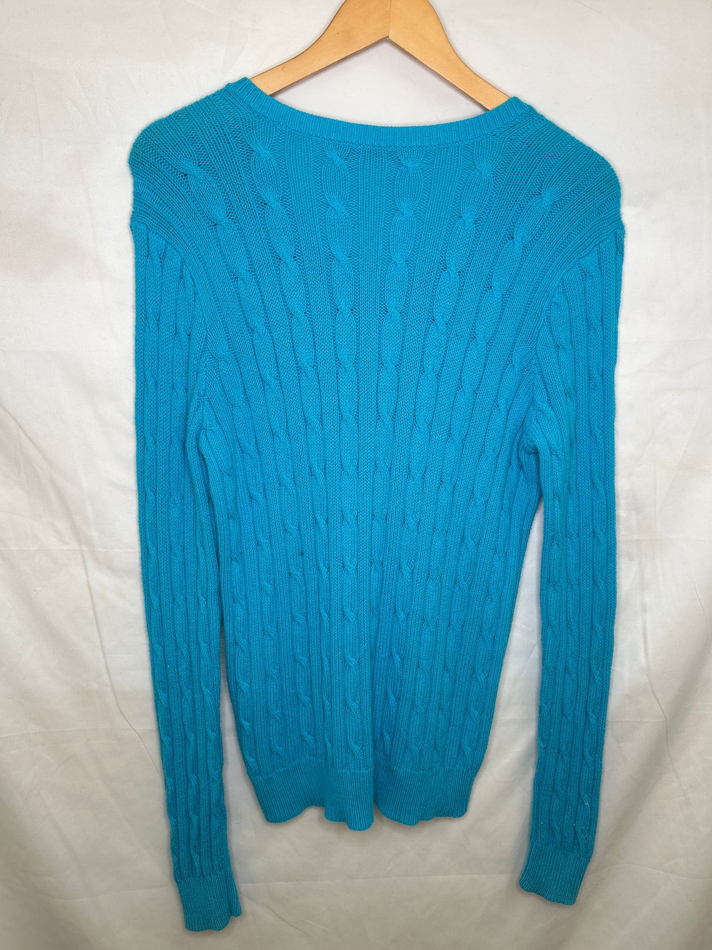 Ralph lauren cable knit aqua Large