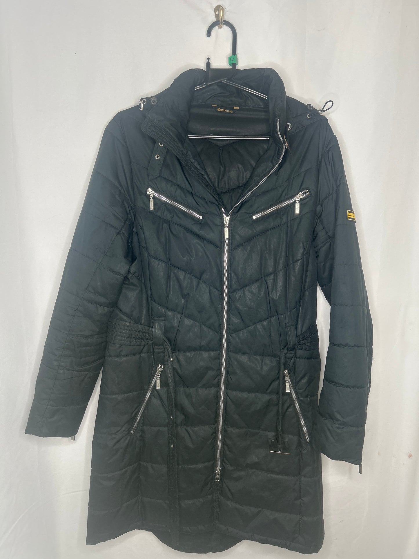 Barbour women’s quilted jacket Hooded&belted Size 12