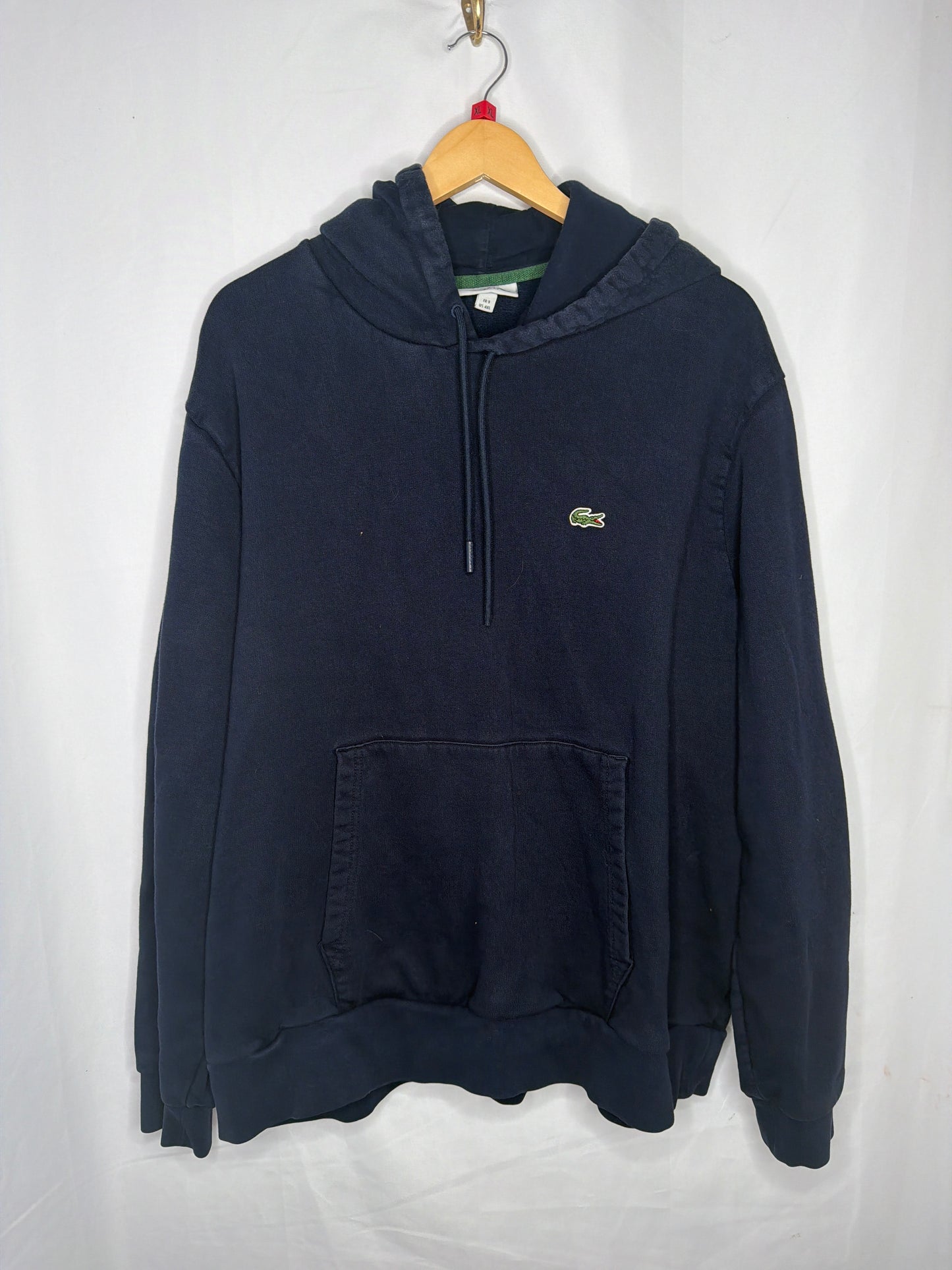 Lacoste navy pull over hoodie XL