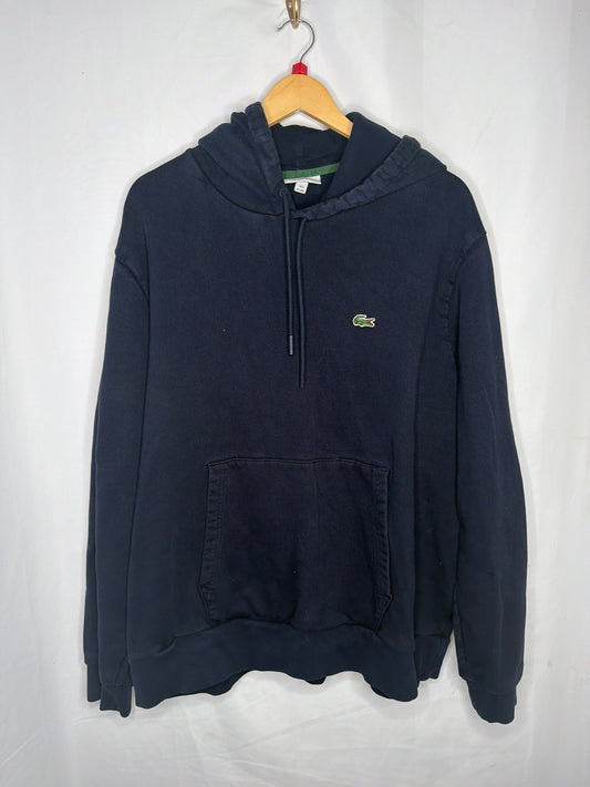 Lacoste navy pull over hoodie XL