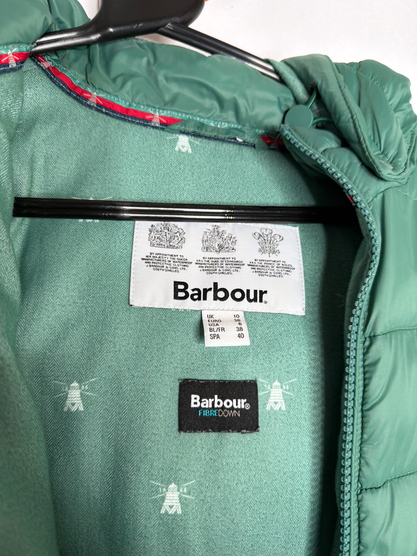 Barbour fibre down puffer. Uk10