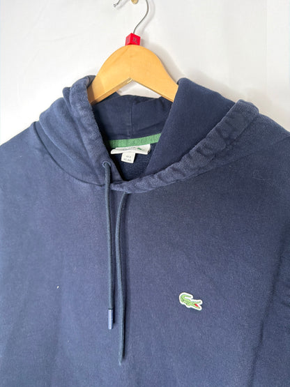 Lacoste navy pull over hoodie XL