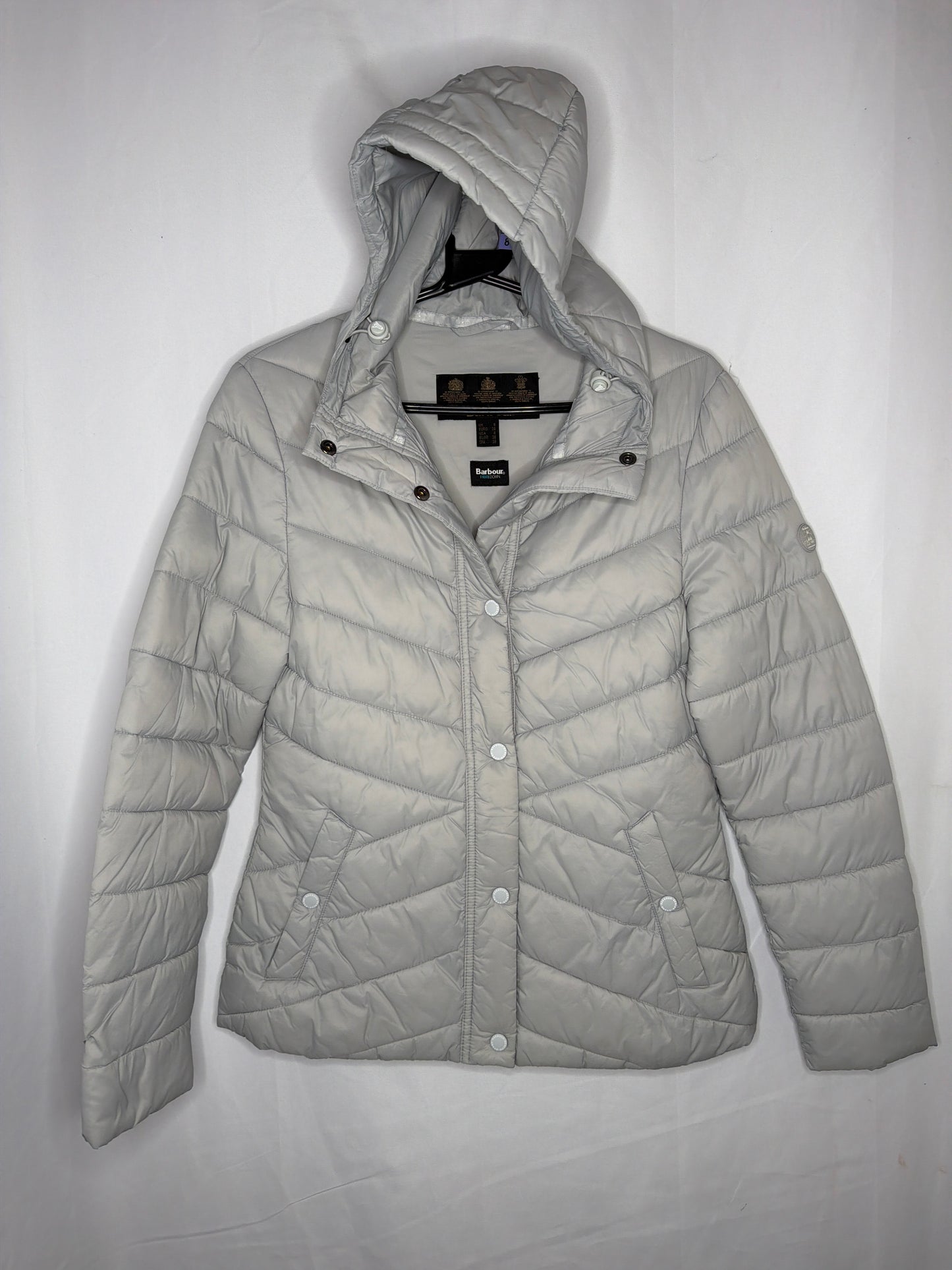 Barbour fibre down light puffer jacket size 8
