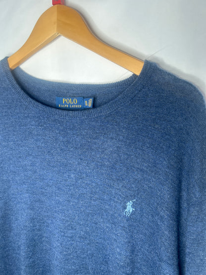 Polo ralph lauren denim blue sweater XL