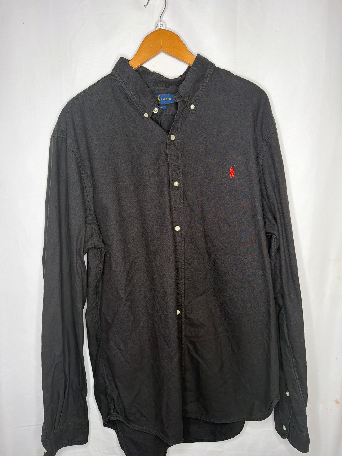Ralph Lauren black button up dress shirt xxl
