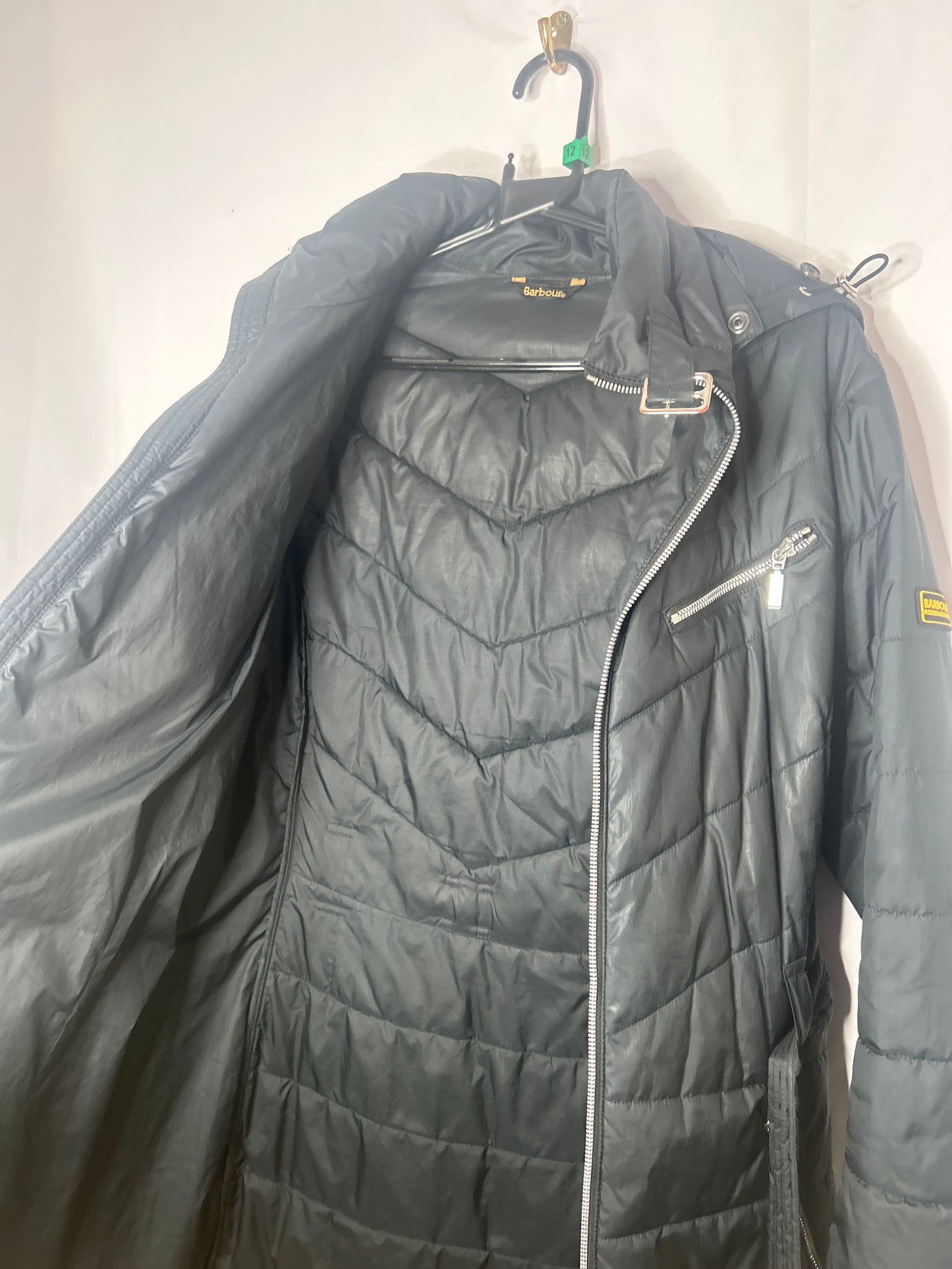 Barbour women’s quilted jacket Hooded&belted Size 12