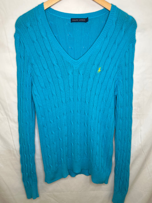Ralph lauren cable knit aqua Large