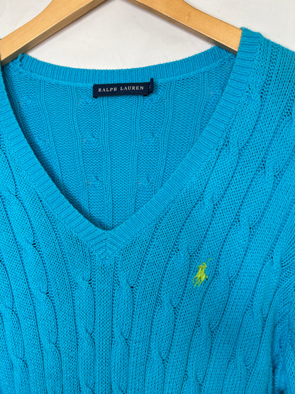 Ralph lauren cable knit aqua Large