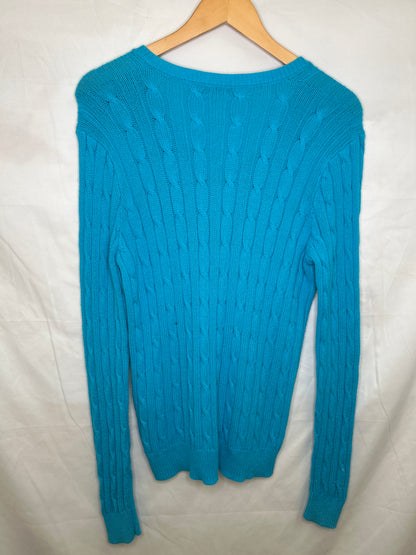 Ralph lauren cable knit aqua Large